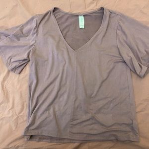 Velvet Rose Colored V-Neck Blouse